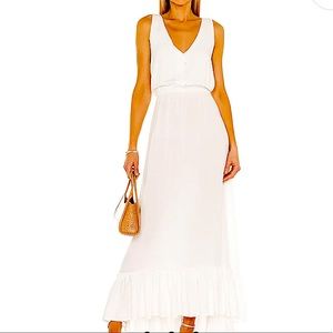 White Ruffle Hem Dress